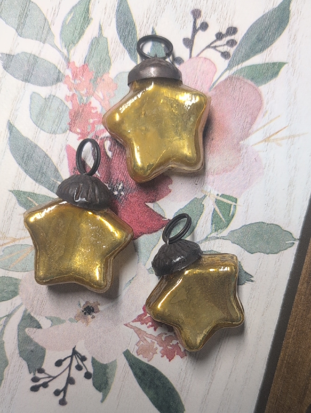 Glass star ornaments, 30 ornaments, for art projects, decor, put in a bowl